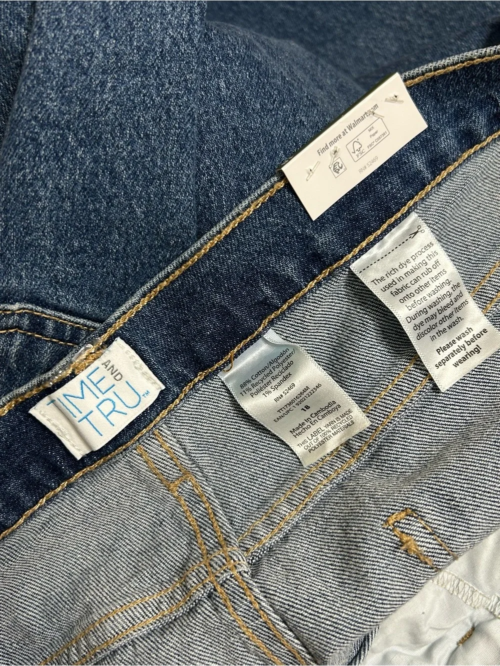New! Time and Tru High Rise Barrel Leg Jeans Womens Size 18 - Picture 6 of 7